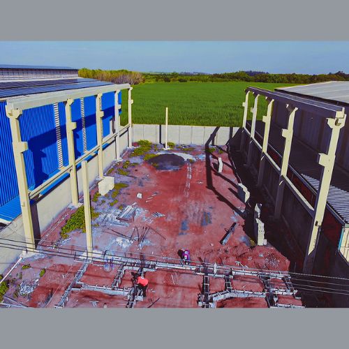 Montagem de Pilares e Vigas Pré Moldadas